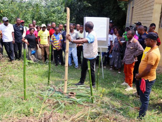 Group of people gathered for a training session