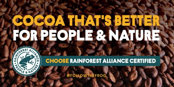 Cocoa That's Better For People & Nature digital graphic